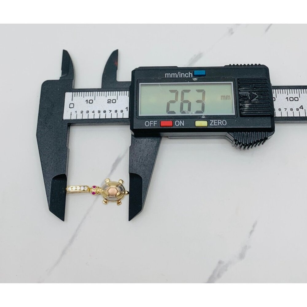 10k Solid Gold Pendant Turtle Multitone - Tortuga - image 4